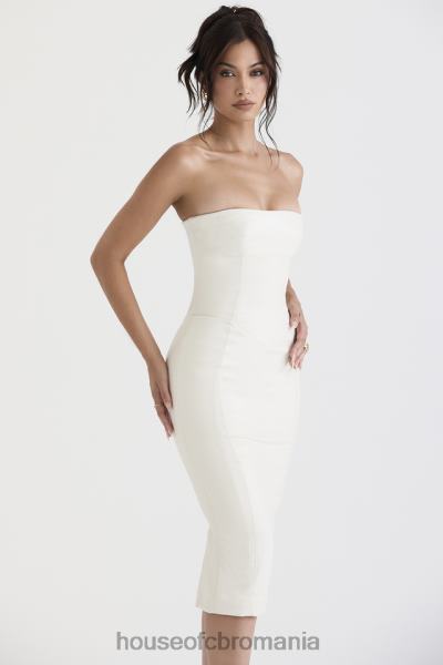 îmbrăcăminte House of CB rochie fără bretele din piele vegană camilla ivory X4F68381
