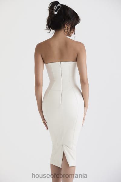 îmbrăcăminte House of CB rochie fără bretele din piele vegană camilla ivory X4F68381