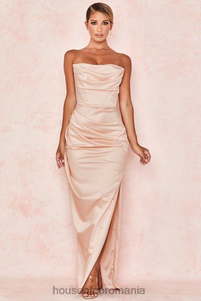 îmbrăcăminte House of CB rochie fără bretele din satin adrienne champagne X4F68622