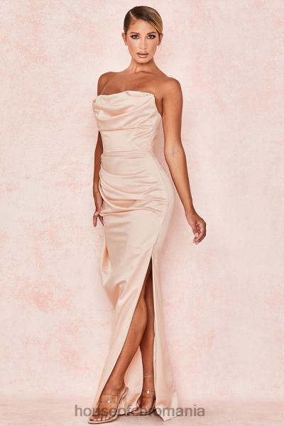 îmbrăcăminte House of CB rochie fără bretele din satin adrienne champagne X4F68622