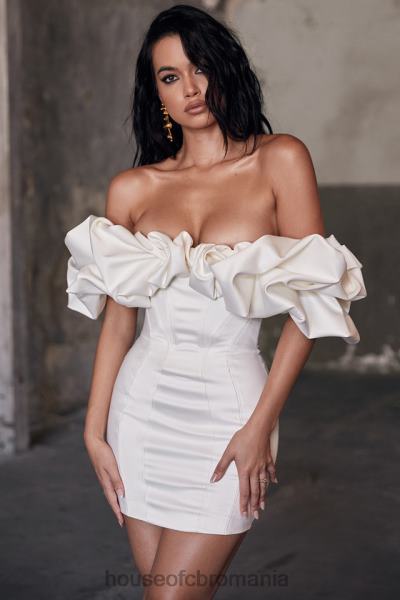 îmbrăcăminte House of CB rochie fără bretele din satin ivoire selena X4F68631
