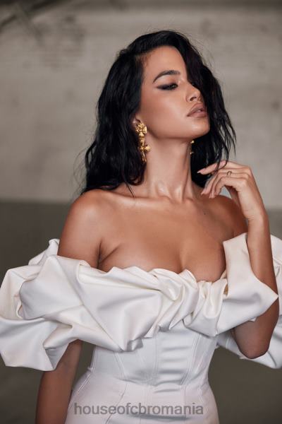 îmbrăcăminte House of CB rochie fără bretele din satin ivoire selena X4F68631