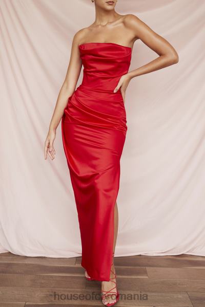 îmbrăcăminte House of CB rochie fără bretele din satin stacojiu adrienne X4F68507