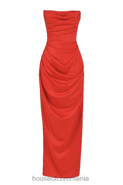 îmbrăcăminte House of CB rochie fără bretele din satin stacojiu adrienne X4F68507