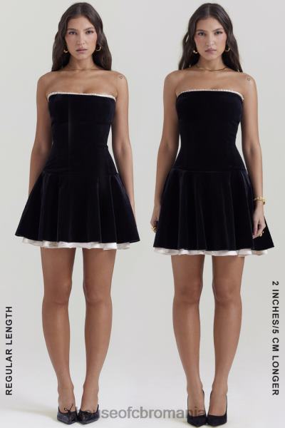 îmbrăcăminte House of CB rochie fara bretele din catifea neagra marilla X4F68123
