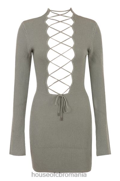 îmbrăcăminte House of CB rochie jada anghinare tricotată cu dantelă X4F68374