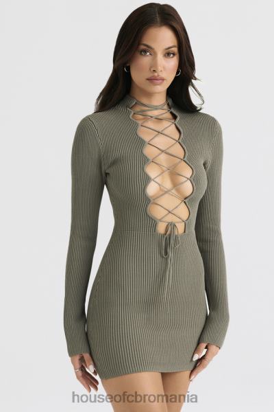 îmbrăcăminte House of CB rochie jada anghinare tricotată cu dantelă X4F68374