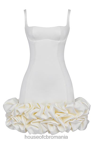 îmbrăcăminte House of CB rochie lilou ivory cu volane X4F68277