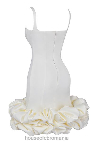 îmbrăcăminte House of CB rochie lilou ivory cu volane X4F68277