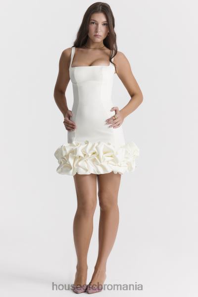 îmbrăcăminte House of CB rochie lilou ivory cu volane X4F68277