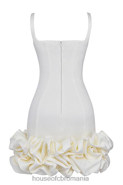 îmbrăcăminte House of CB rochie lilou ivory cu volane X4F68277