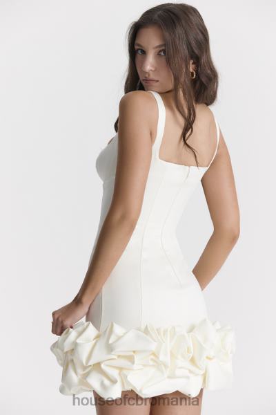 îmbrăcăminte House of CB rochie lilou ivory cu volane X4F68277