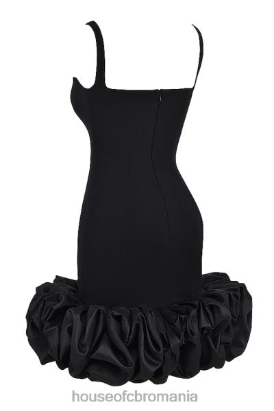 îmbrăcăminte House of CB rochie lilou neagră cu volane X4F68330