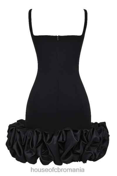 îmbrăcăminte House of CB rochie lilou neagră cu volane X4F68330