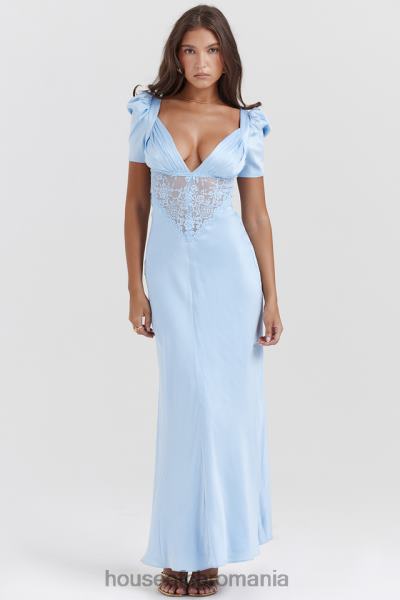 îmbrăcăminte House of CB rochie rafaela albastru moale din matase pura si dantela X4F68146