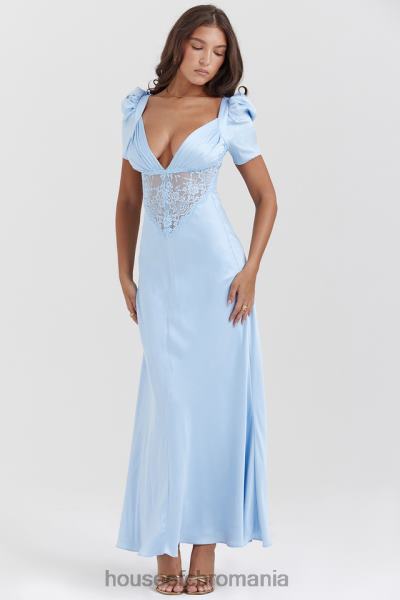 îmbrăcăminte House of CB rochie rafaela albastru moale din matase pura si dantela X4F68146