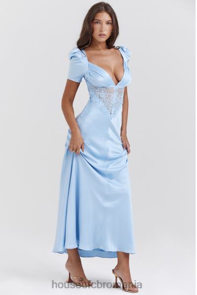 îmbrăcăminte House of CB rochie rafaela albastru moale din matase pura si dantela X4F68146