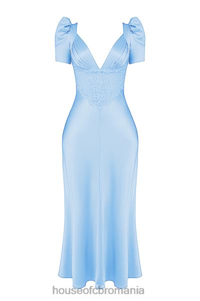 îmbrăcăminte House of CB rochie rafaela albastru moale din matase pura si dantela X4F68146