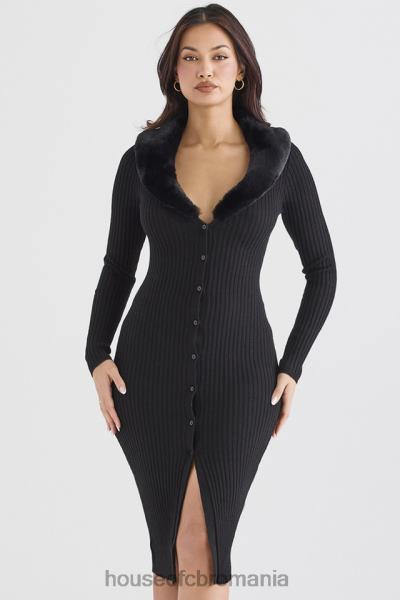 îmbrăcăminte House of CB rochie raine neagra cu blanita artificiala X4F68317