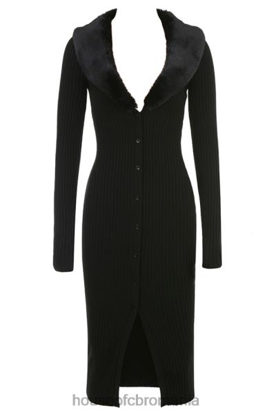 îmbrăcăminte House of CB rochie raine neagra cu blanita artificiala X4F68317