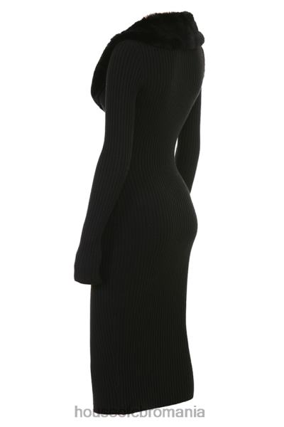 îmbrăcăminte House of CB rochie raine neagra cu blanita artificiala X4F68317