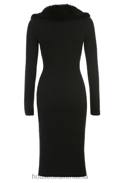 îmbrăcăminte House of CB rochie raine neagra cu blanita artificiala X4F68317