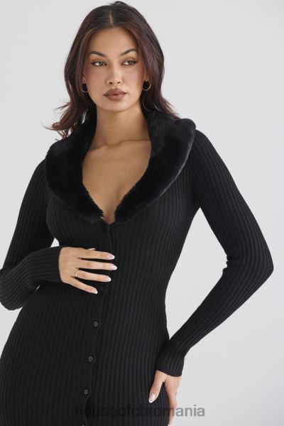 îmbrăcăminte House of CB rochie raine neagra cu blanita artificiala X4F68317