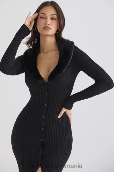 îmbrăcăminte House of CB rochie raine neagra cu blanita artificiala X4F68317