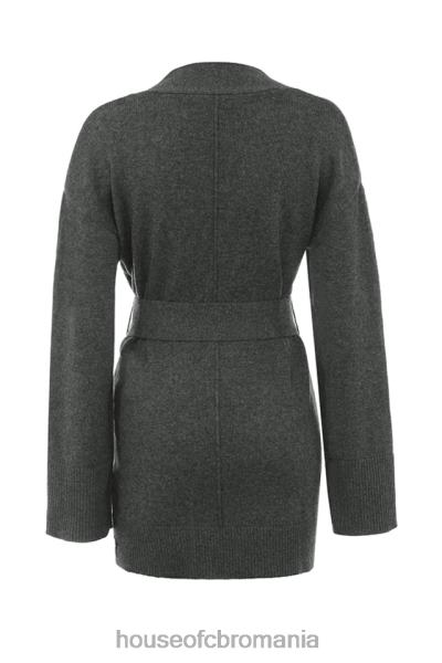 îmbrăcăminte House of CB alaia cardigan cu curea în amestec de cășmir cărbune X4F68652