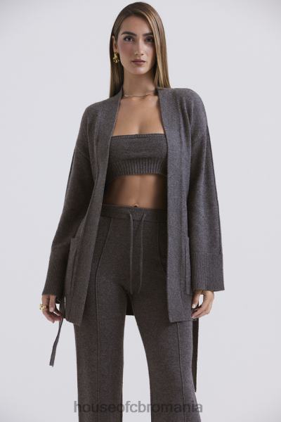 îmbrăcăminte House of CB alaia cardigan cu curea în amestec de cășmir cărbune X4F68652