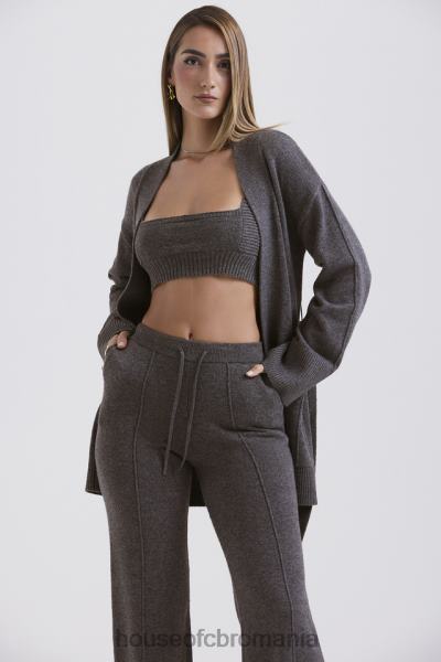 îmbrăcăminte House of CB alaia cardigan cu curea în amestec de cășmir cărbune X4F68652