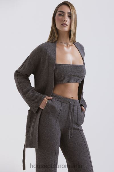 îmbrăcăminte House of CB alaia cardigan cu curea în amestec de cășmir cărbune X4F68652