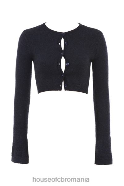 îmbrăcăminte House of CB cardigan decupat din tricot pufos lulie bleumarin X4F68734