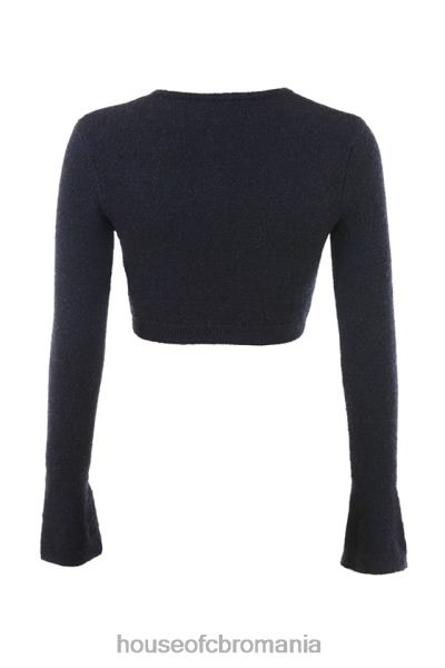îmbrăcăminte House of CB cardigan decupat din tricot pufos lulie bleumarin X4F68734