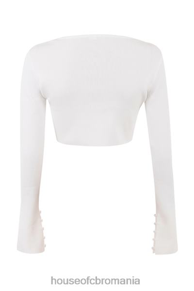 îmbrăcăminte House of CB cardigan decupat eloise ivory X4F68712