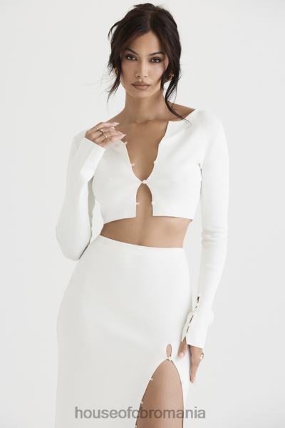 îmbrăcăminte House of CB cardigan decupat eloise ivory X4F68712