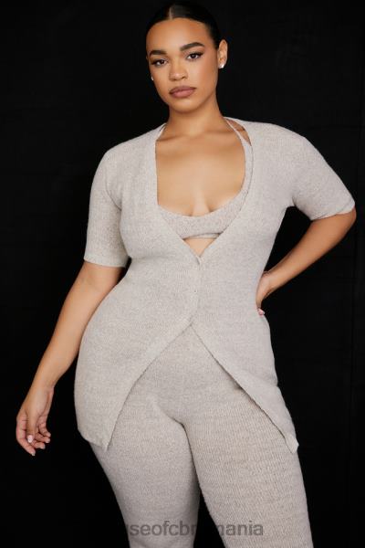 îmbrăcăminte House of CB cardigan din tricot cu coaste din fulgi de ovăz opal X4F68730