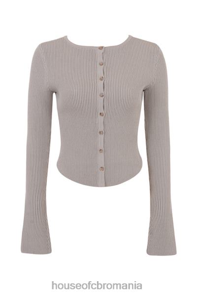 îmbrăcăminte House of CB cardigan din tricot cu nervuri sylvia taupe X4F68696
