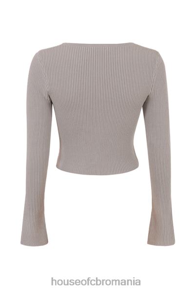 îmbrăcăminte House of CB cardigan din tricot cu nervuri sylvia taupe X4F68696