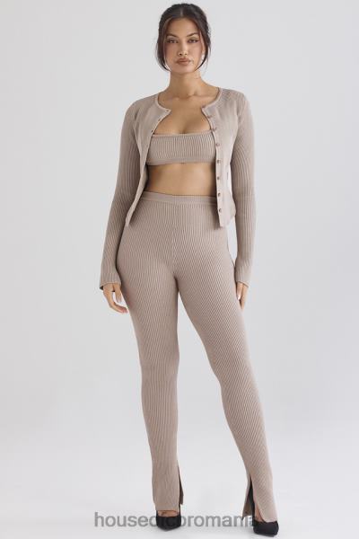 îmbrăcăminte House of CB cardigan din tricot cu nervuri sylvia taupe X4F68696
