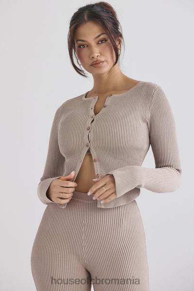 îmbrăcăminte House of CB cardigan din tricot cu nervuri sylvia taupe X4F68696