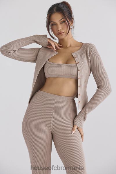 îmbrăcăminte House of CB cardigan din tricot cu nervuri sylvia taupe X4F68696