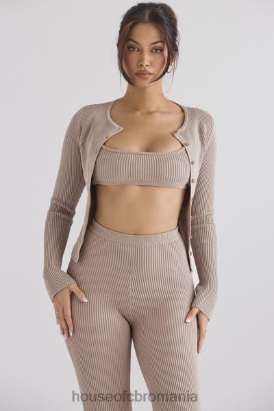 îmbrăcăminte House of CB cardigan din tricot cu nervuri sylvia taupe X4F68696