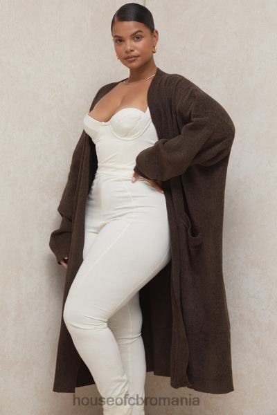 îmbrăcăminte House of CB cardigan supradimensionat tricot ciocolată chloe X4F68780