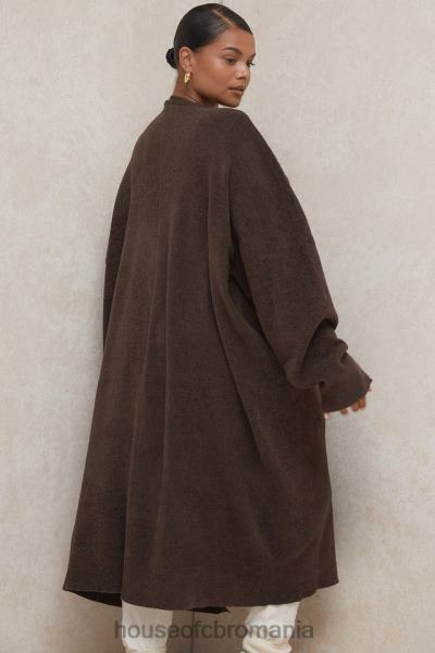 îmbrăcăminte House of CB cardigan supradimensionat tricot ciocolată chloe X4F68780