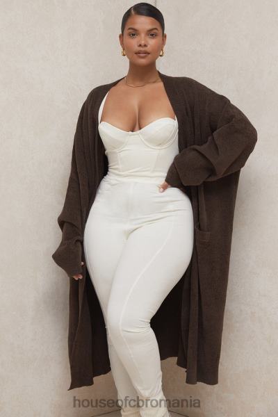 îmbrăcăminte House of CB cardigan supradimensionat tricot ciocolată chloe X4F68780
