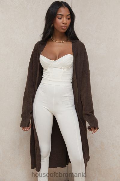 îmbrăcăminte House of CB cardigan supradimensionat tricot ciocolată chloe X4F68780