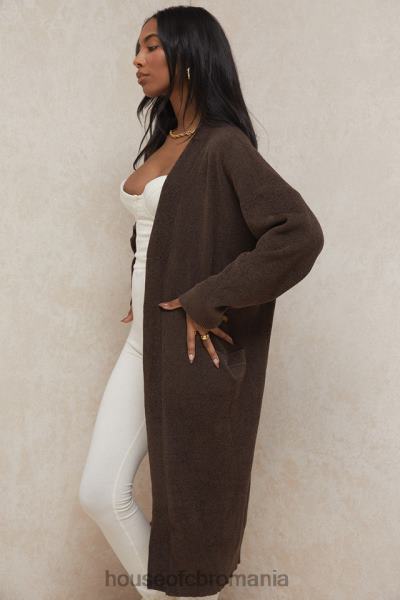 îmbrăcăminte House of CB cardigan supradimensionat tricot ciocolată chloe X4F68780