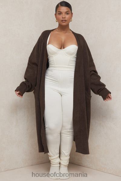 îmbrăcăminte House of CB cardigan supradimensionat tricot ciocolată chloe X4F68780
