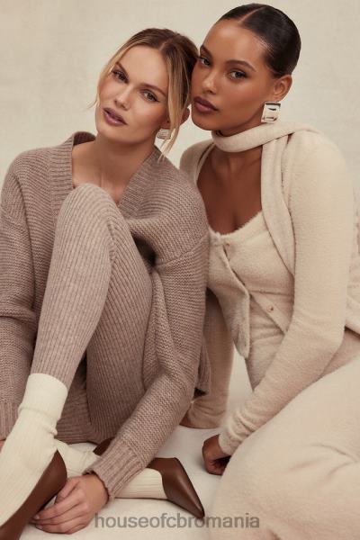 îmbrăcăminte House of CB gene bej cardigan moale pufos din tricot X4F68657